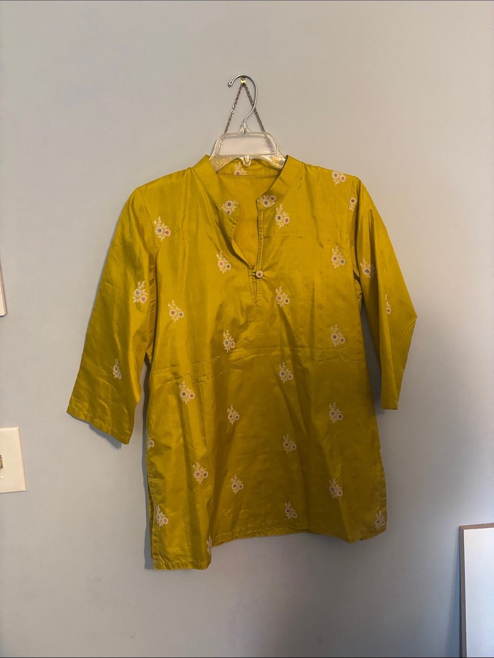 Mustard Yellow Embellished Women's Tunic Top